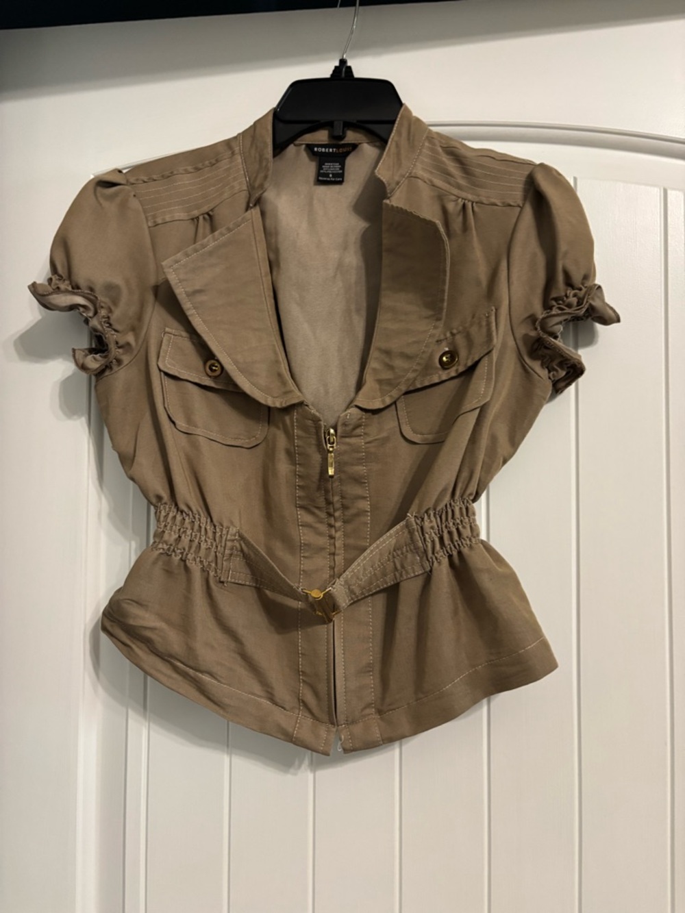 382) Robert Louis Short-Sleeve Utility Jacket in Khaki